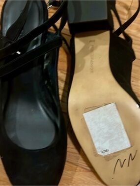 Rebecca Minkoff Black Strappy Block Heel Sandals
